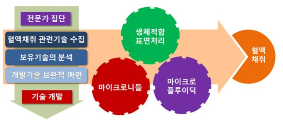 연구개발의 추진전략 및 방법의 모식도.