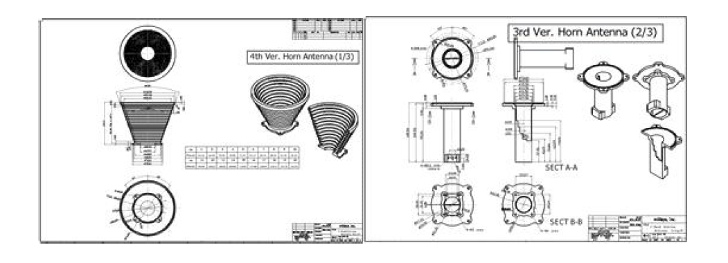 인공위성용 안테나 제작도면