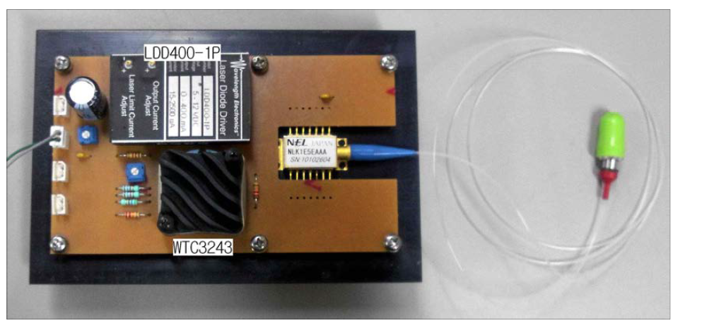제작된 DFB LD 구동 드라이버(test type)의 모습