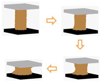 3D Particle method simulation of unconfined compression test