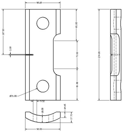 Draft of an ESG specimen (SA312 TP304L)