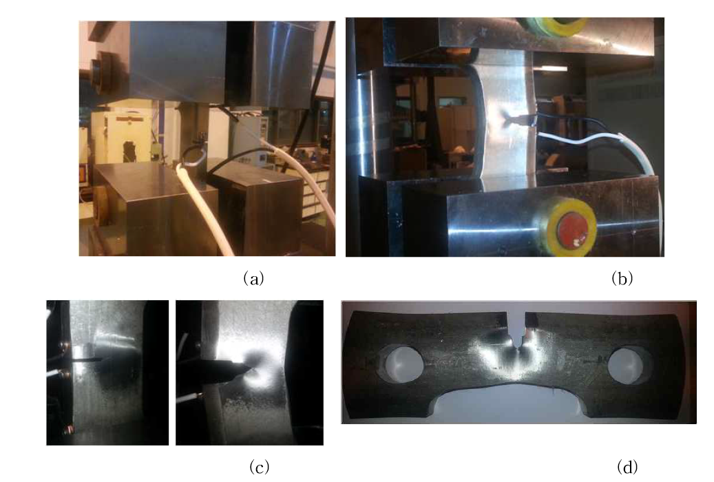 Experimental setup of fracture toughness test for an ESG specimen