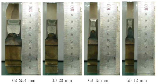 Crack extension of flat ESG specimen