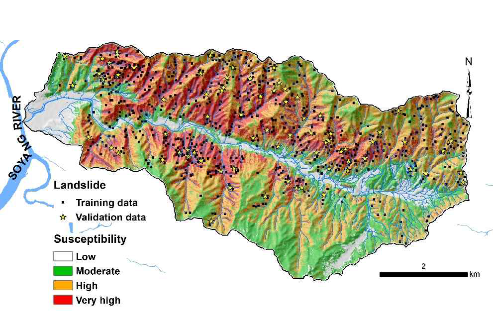 Landslide susceptibility map of Deokjeok-ri Creek using RE model