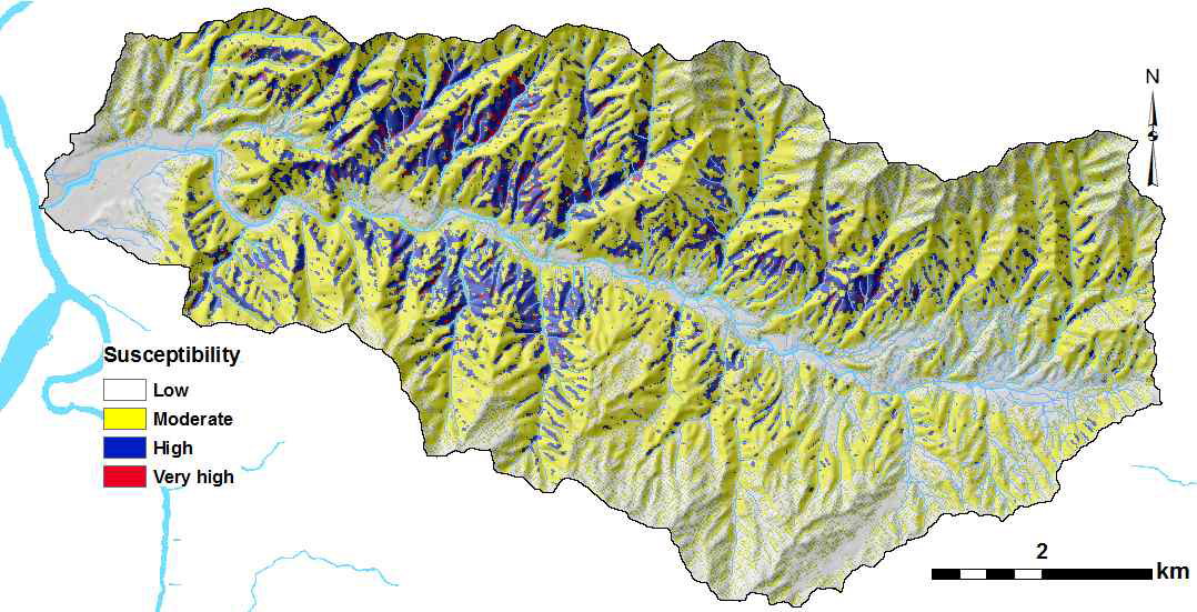 Landslide susceptibility map of Deokjeok-ri