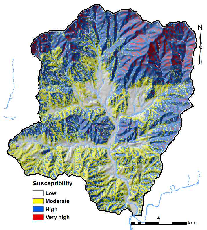 Landslide susceptibility map of Karisan-ri Creek