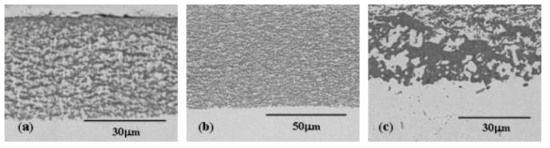 Cross-sectional SEM images of Inconel 625 (a) 650℃, (b) 750℃, and (c) 850℃ corroded for 72 h.