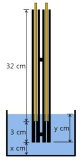 Electrical conductivity measurement system where x = the cell distance from the bottom of the vessel, and y = the immersion depth of the cell.