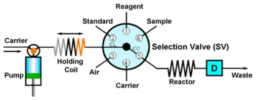 Scheme of SI system. D: detector.