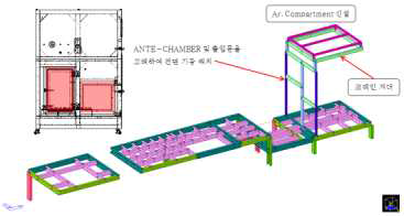 ACPF 철골구조의 상세 형상 및 argon compartment의 배치형상