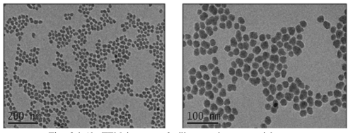 TEM images of silica seed nanoparticles.