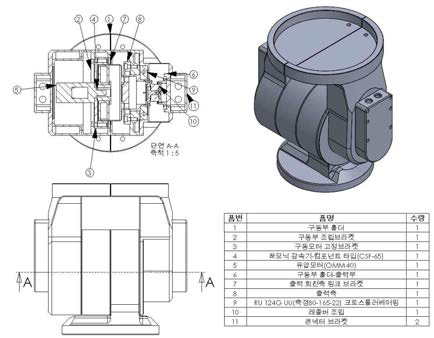 소형 회전 구동 모듈 설계도