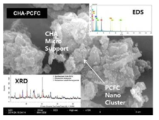CHA-PCFC의 SEM-EDS 및 XRD 결과.