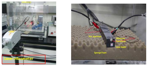 A laser beam focused to a specimen to acquire a ultrasonic data.