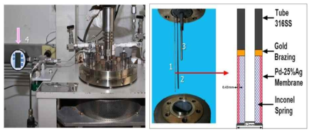 Photograph and schematic diagram of Pd-25%Ag sensor.