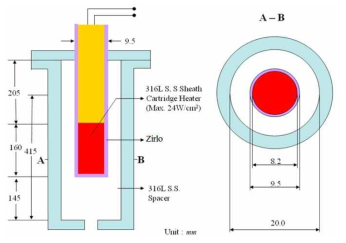 Schematic drawing of test section for crud deposition.