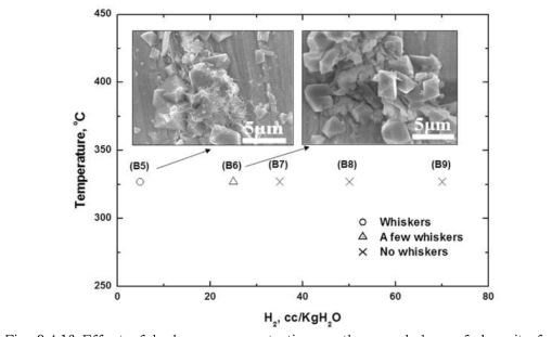 Effect of hydrogen concentration on the morphology of deposits for B5-B9 after 14 day tests.