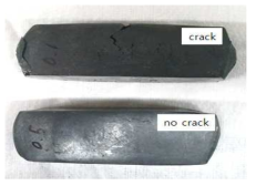 A photo of surface cracking of hot-forged bar.