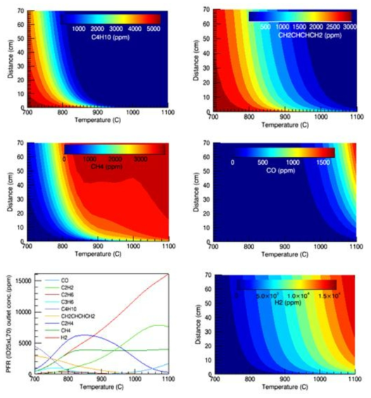 Typical results of steam reformer simulation.