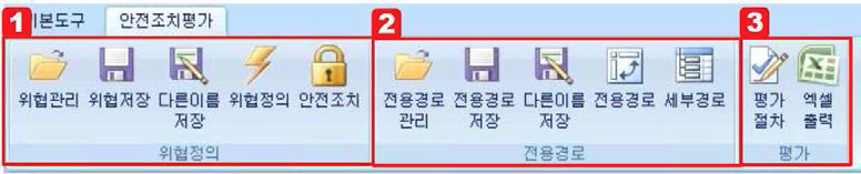 평가프로그램 안전조치성 평가모듈 세부 메뉴구성