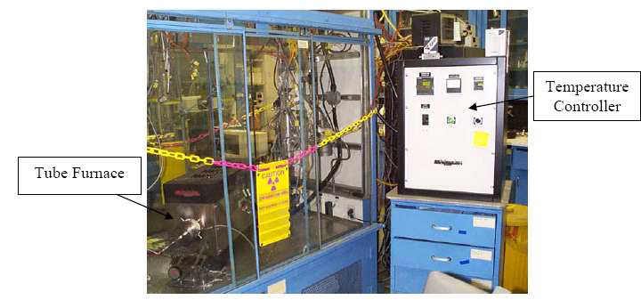 ADU gel입자의 배소와 소결을 위한 tube furnace