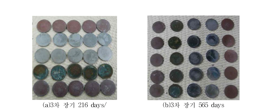 KURT 3차 장기부식 (30℃/ Na-bentonite) 시편 해체 후