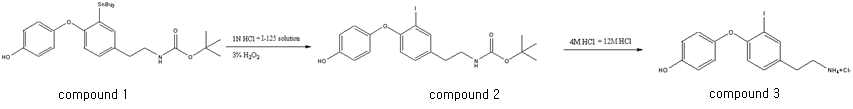 동면유도제 3-iodothyroamine의 방사성 요오드화 반응 및 화학적 구조