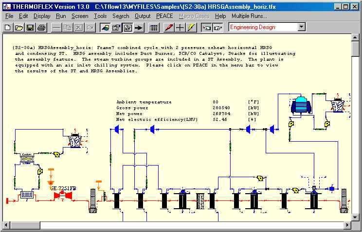 thermoflex 프로그램을 이용한 combined 사이클 모델링의 예
