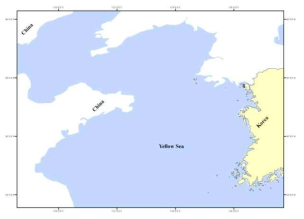 : Map showing Sampling sites in Korea. 1, Ganghwado coastal waters
