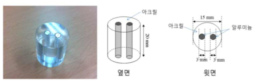 아크릴 안에 알루미늄이 삽입되어 있는 팬텀의 모습