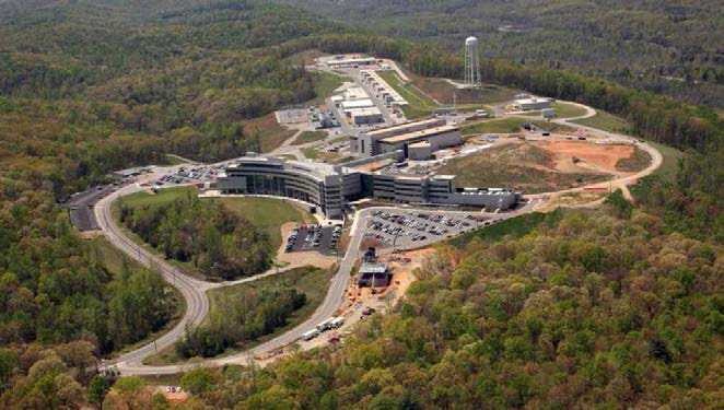 Oak Ridge National Laboratory 연구소의 파쇄 중성자원 시설 개요도.