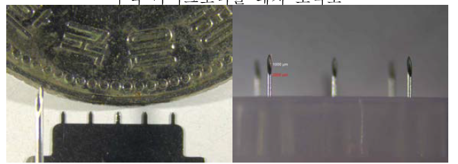마이크로니들 패치(좌)와 멀티채널주사기(우)
