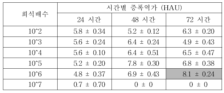 rgH5N9의 시간대별 증폭 특성