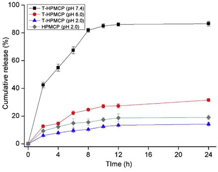 T-HPMCP 미립자의 in vitro release behavior