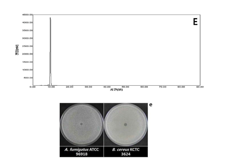 항진균, 항세균 물질 분리를 위한 analytical HPLC