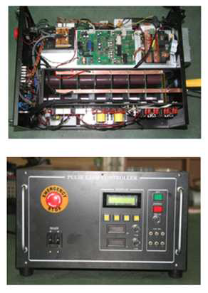 고전압펄스 트리거 발생 하드웨어(위) 와 광펄스 시스템 controller 외형(아래)