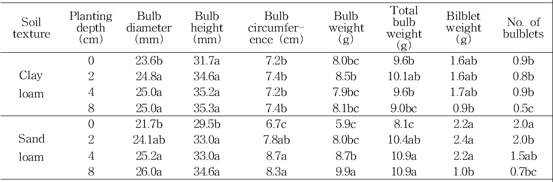 Effect of soli texture on bulb growth in tulip ‘Kees Nelis‘