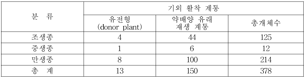 당근 3차 약배양 유래 식물체의 기외 활착 계통