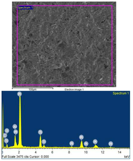 Test results were determined by qualitative analysis(SEM-EDS).