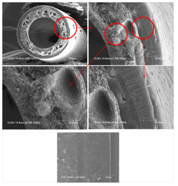 S-S134(PSF) 중공사 내부 및 표면 모폴로지