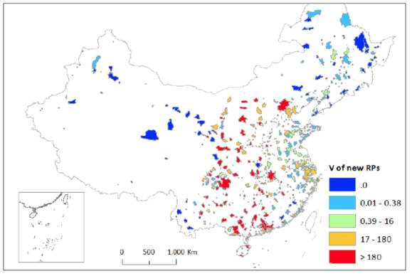 중국내 신도시 지역 주거 계획의 평균 활력도 분석