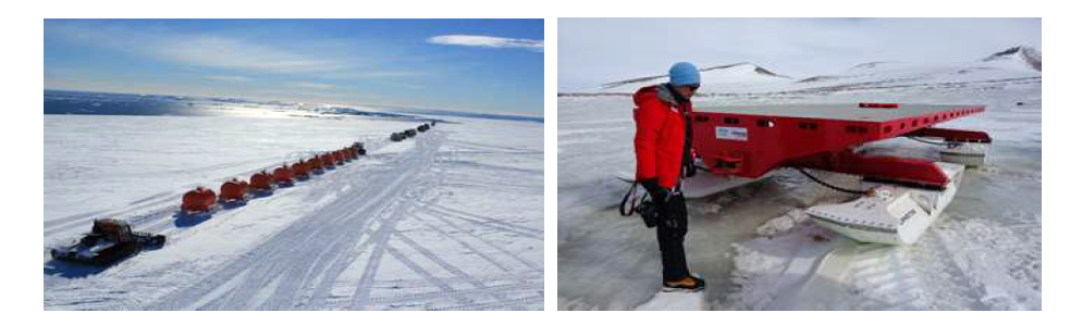 남극내륙 탐사 선단(프랑스) 및 탐사 선단 썰매차