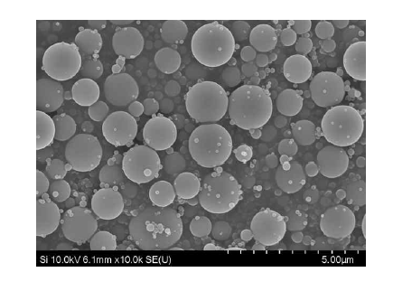 가역성 우레탄 결합 MDI-isosorbide adduct 도입 실리카의 주사전자현미경 이미지