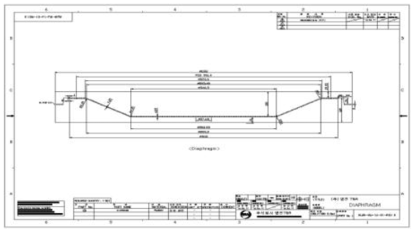 다이어프램 제작을 위한 금형 도면