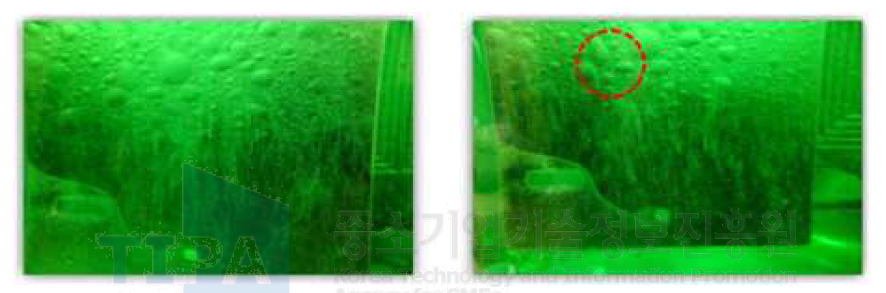 니켈무전해 표면처리시 도금 욕조 및 미세기포 형성 사진