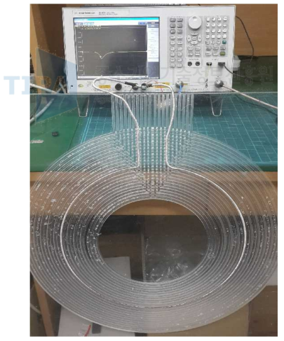 제작된 시료4코일 및 측정 사진