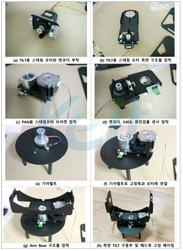 PAN과 TILT 구조물 조립과정