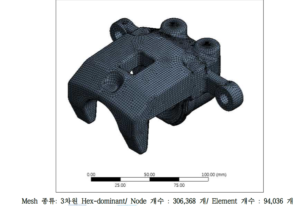 일체형 캘리퍼하우징의 모델링 및 Mesh
