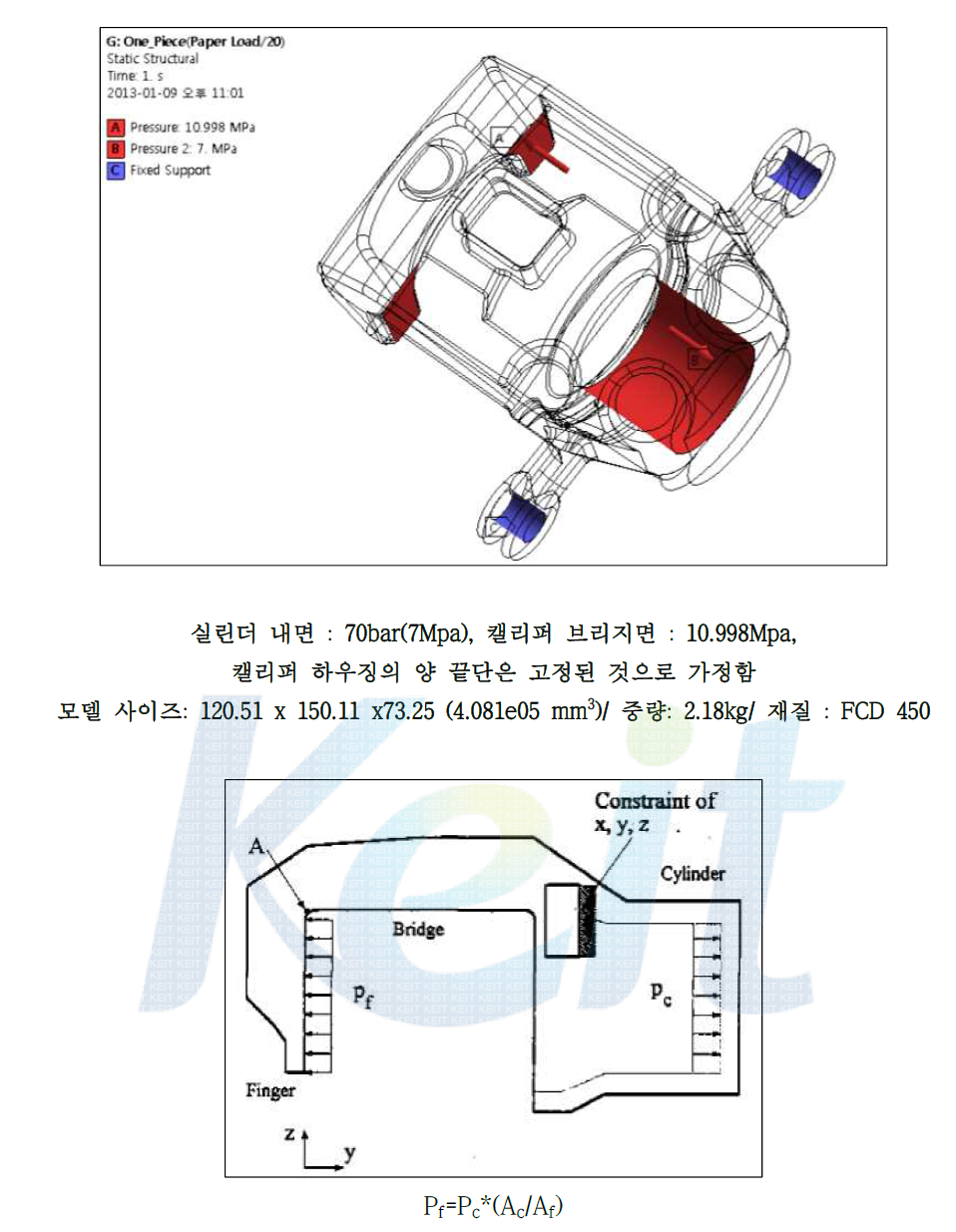 일체형 캘리퍼하우징의 경계조건