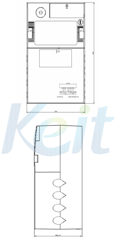 3P4W 대용량 전자식 전력량계 도면